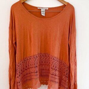 American Rag Lace Boho Top, Size Large